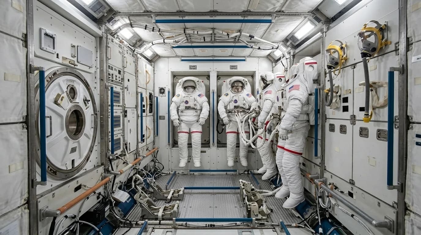 NASA International Space Station 1998 - Quest Airlock view