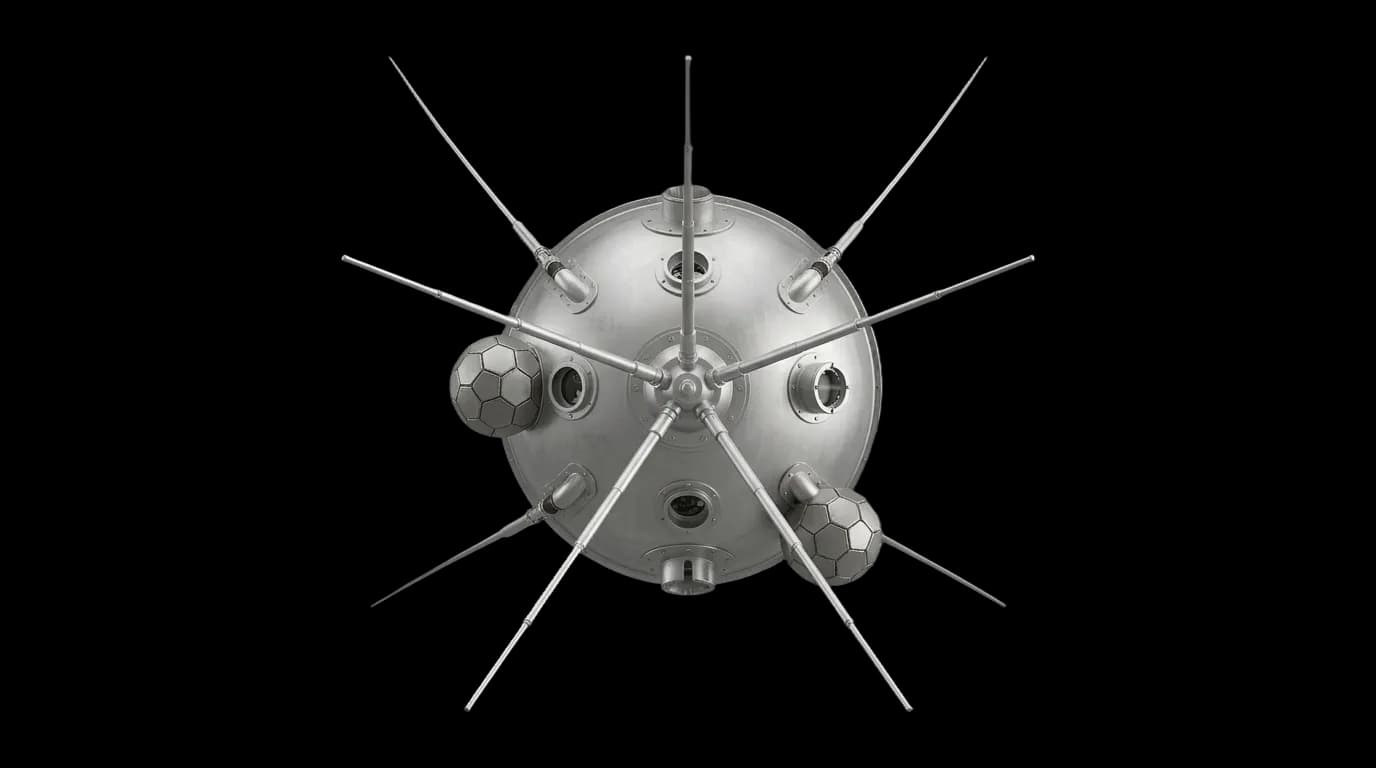 1959 OKB-1 Luna 2 - Top View - Interplanetary Probe vehicle