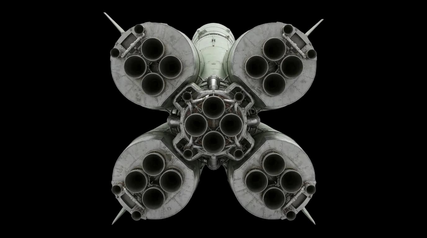 1957 OKB-1 R-7 Semyorka - Bottom View - Launch Vehicle vehicle