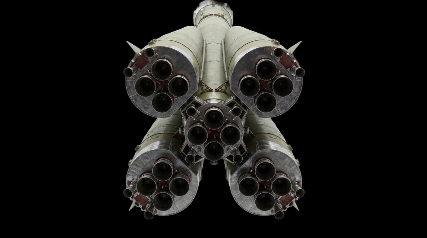 1966 OKB-1 Soyuz (Rocket) - Bottom View - Launch Vehicle vehicle