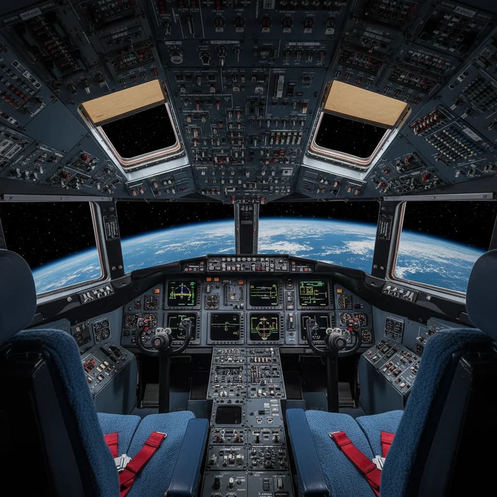 Rockwell/Boeing Space Shuttle 1981 - Cockpit view