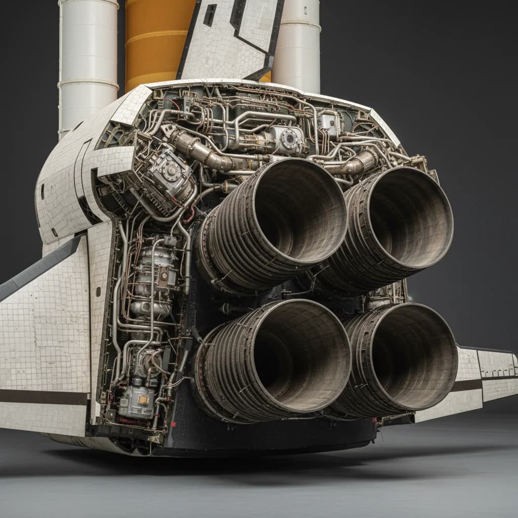 Rockwell/Boeing Space Shuttle 1981 - Engines view