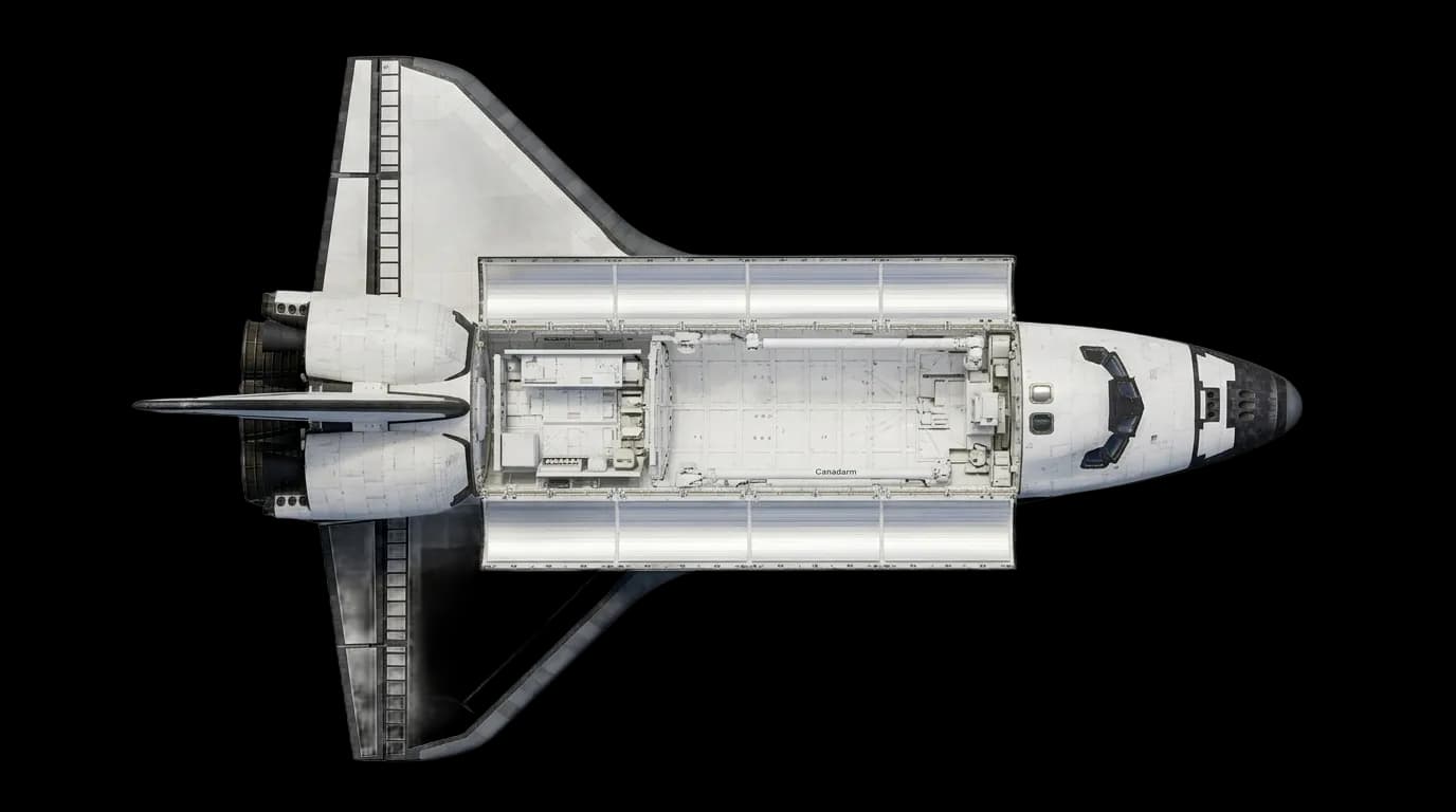 1981 Rockwell/Boeing Space Shuttle - Top View - Space Shuttle vehicle